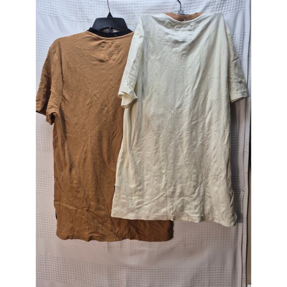 2 Reverse Threads Shirts Men Size XL Brown White Textured Short Sleeve Crew Neck - Picture 6 of 7